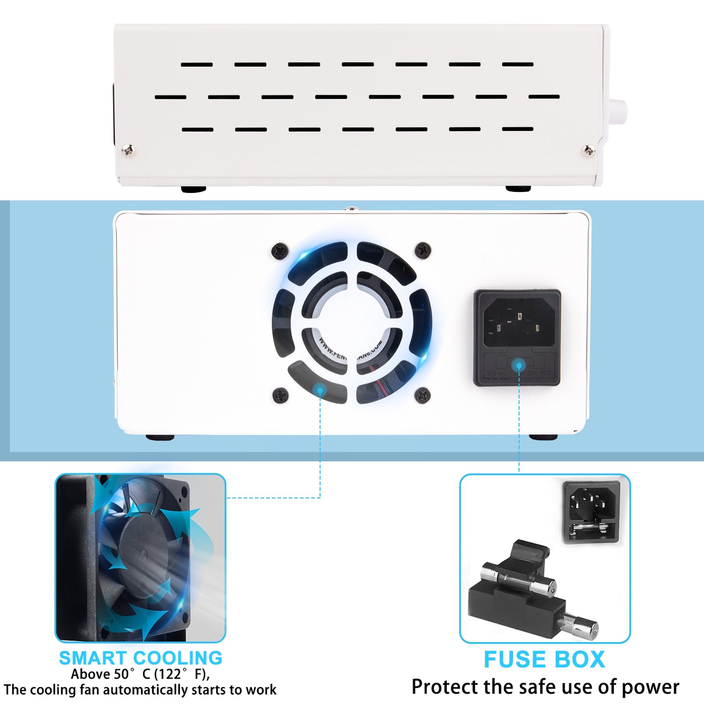 NICE-POWER 60V 5A DC Power Supply SPS-H605 for production line Four-digit Display Adjustable White