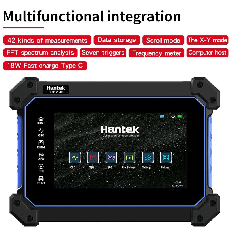 Hantek TO1152D TO1202D TO1252D multi-functional full touch screen oscilloscope 150MHz 200MHz 250MHz signal generator & spectrum analyzer