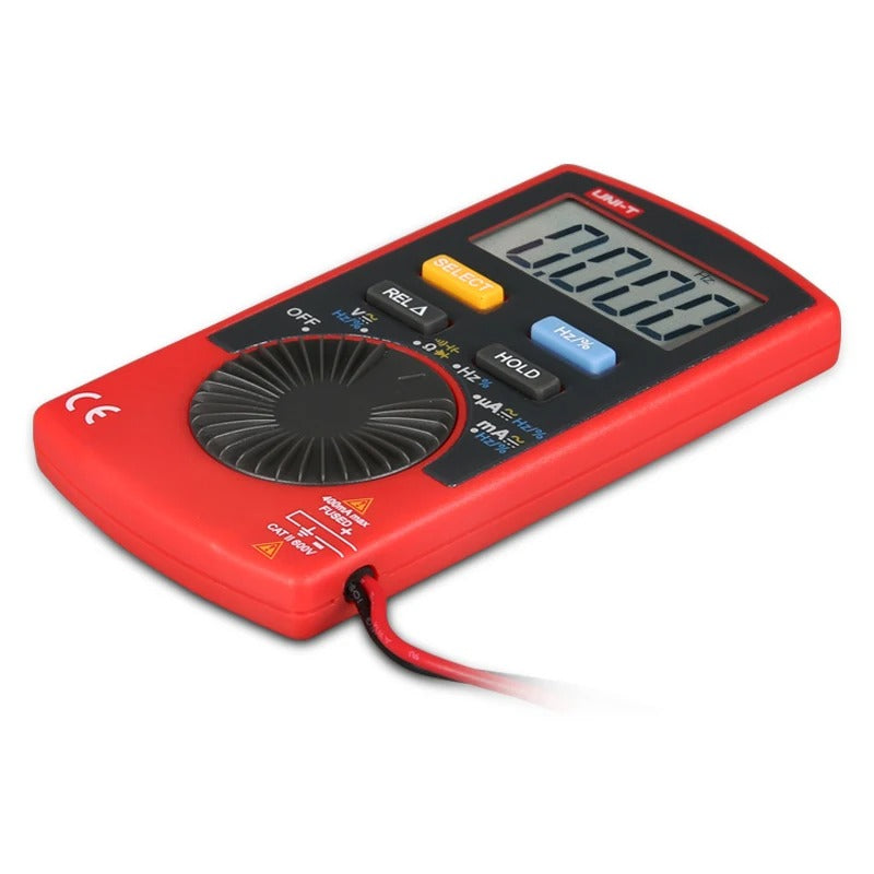 Multímetro digital de bolsillo UNI-T UT120C, 3999 cuentas, rango automático, 600 V CAT II, capacitancia/frecuencia, ultraportátil (76 g), batería CR2032