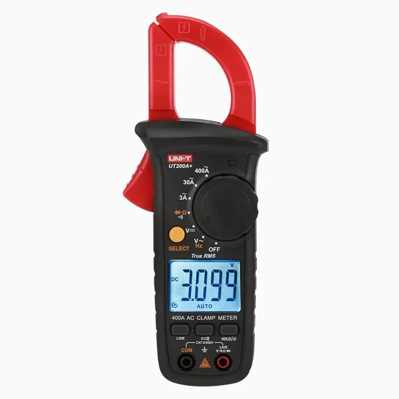 Pince ampèremétrique numérique UNI-T UT200B+, 600 A CA, valeur efficace vraie, 600 V CA/CC, capacité 1 mF, test de fil sous tension, plage automatique, CAT III 600 V