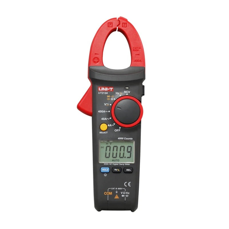UNI-T UT213A Digital Clamp Meter, 400A AC, CAT III 600V, 3999 Counts, Auto Range, Flashlight, NCV, 30mm Jaw