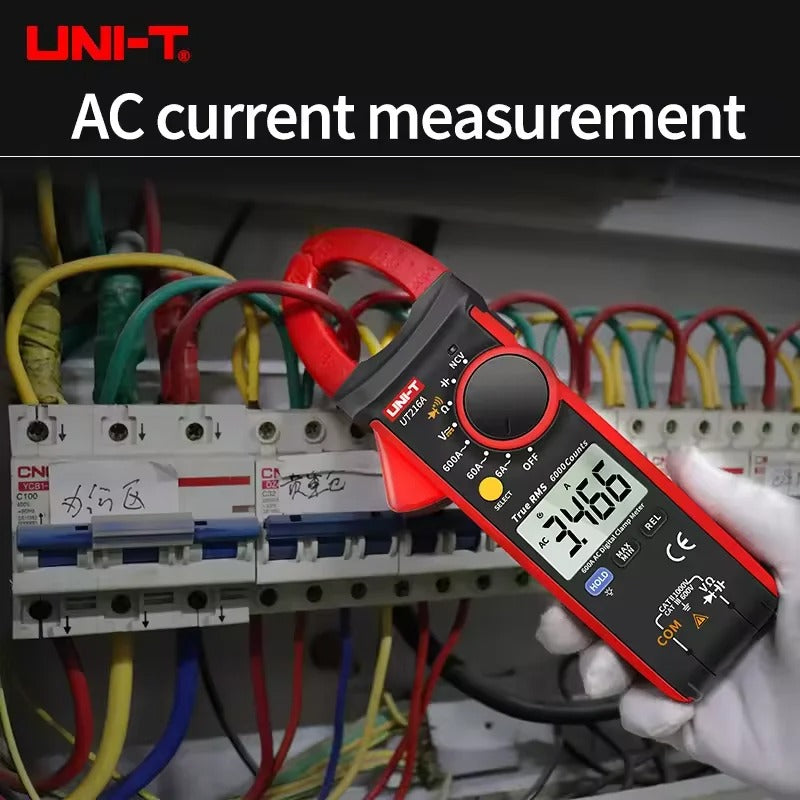 UNI-T UT216A Digital Clamp Meter, 600A AC, True RMS, CAT III 600V, NCV, 6000 Counts, Auto Range, Backlit LCD