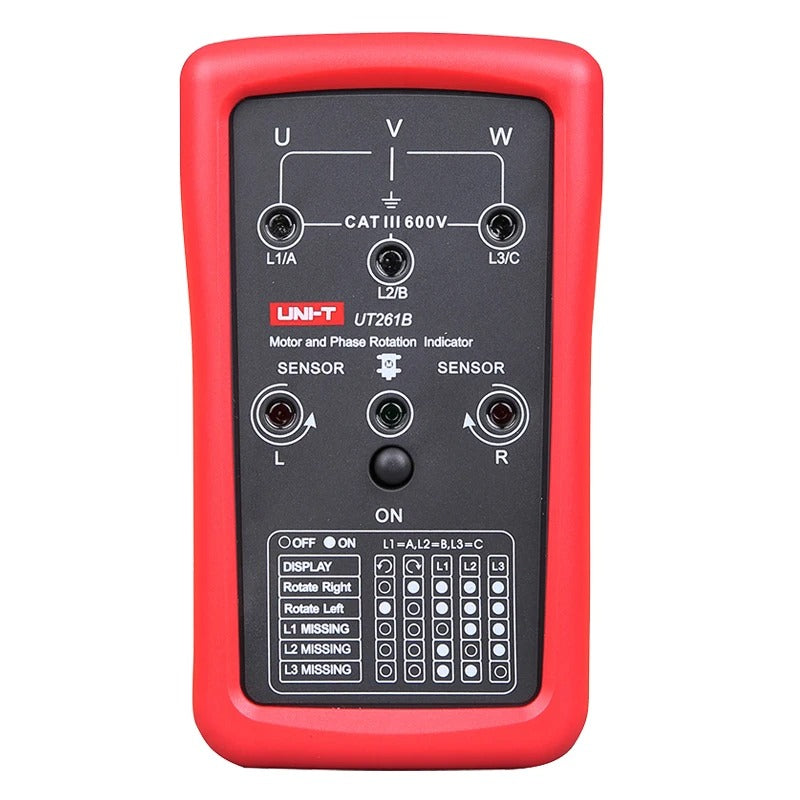 UNI-T UT261A 3-Phase Rotation Meter, AC Phase Sequence Tester 40V-690V, Missing Phase Detection, Resistance/Capacitance/Frequency Measurement, CAT II 1000V/CAT III 600V