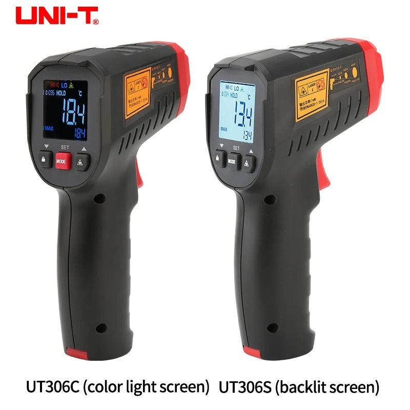 UNI-T UT306S Infrared Thermometer, -50°C~500°C, 12:1 D:S Ratio, Single Laser, Adjustable Emissivity, Data Hold