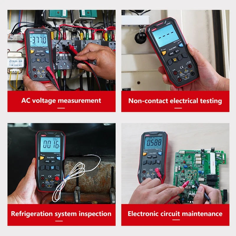 Multimètre numérique UNI-T UT60S, 9 999 points, valeur efficace vraie, CAT III 600 V, NCV, sélection automatique de plage, capacité jusqu'à 99,99 mF, écran LCD rétroéclairé