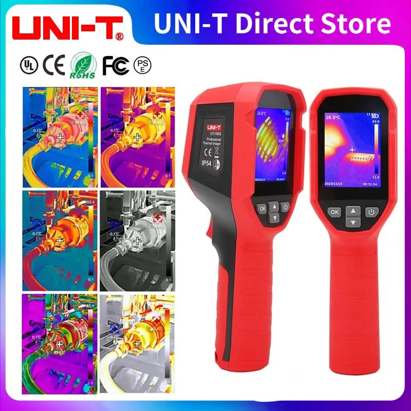 UNI-T UTi160S Thermal Camera, 160x120 IR Resolution, 320x240 Super Resolution, -20℃~550℃, IP54 Waterproof, 32GB Storage, Type-C Charging