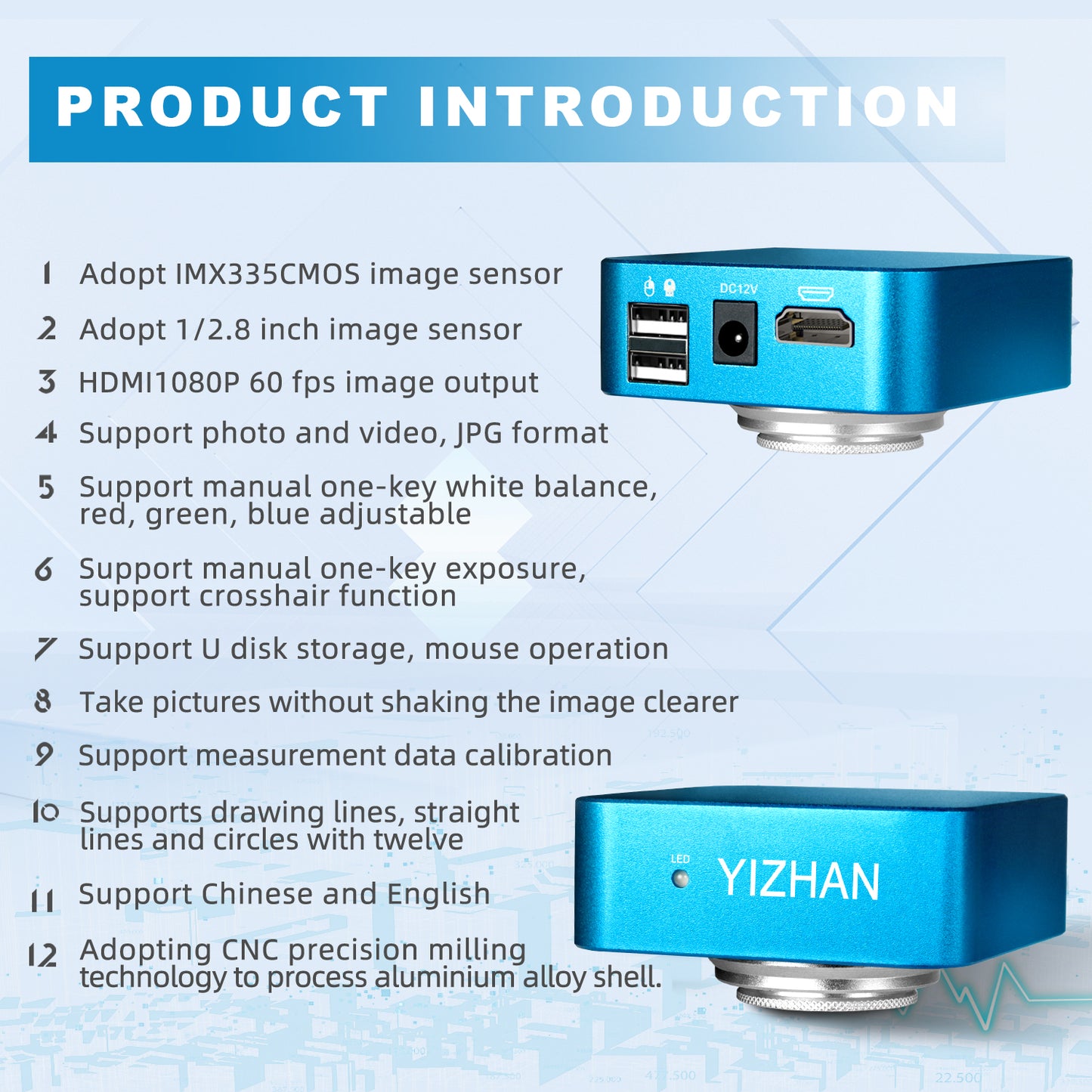 Industrial Measurement camera XH3007 with measuring software mouse operation HDMI port & USB port × 2