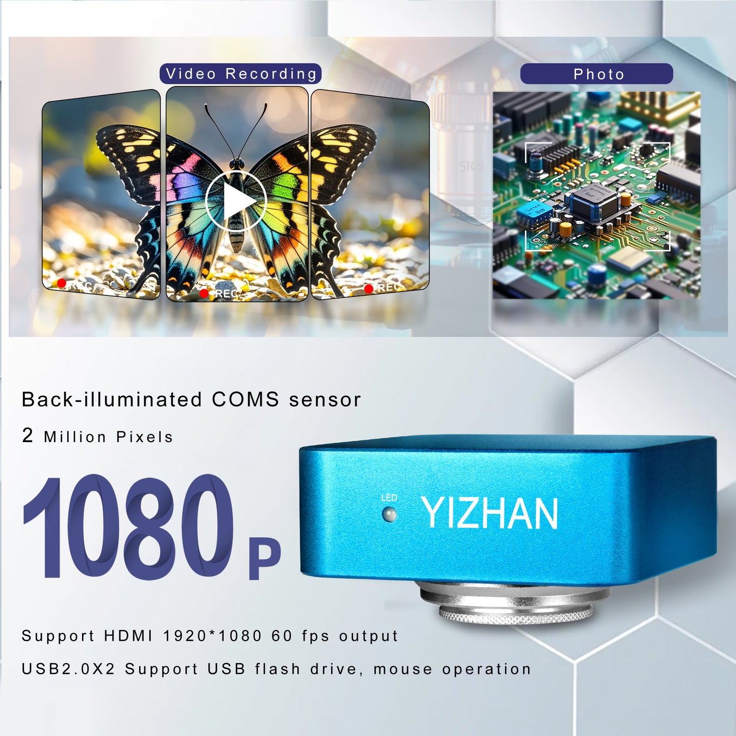 Industrial Measurement camera XH3007 with measuring software mouse operation HDMI port & USB port × 2
