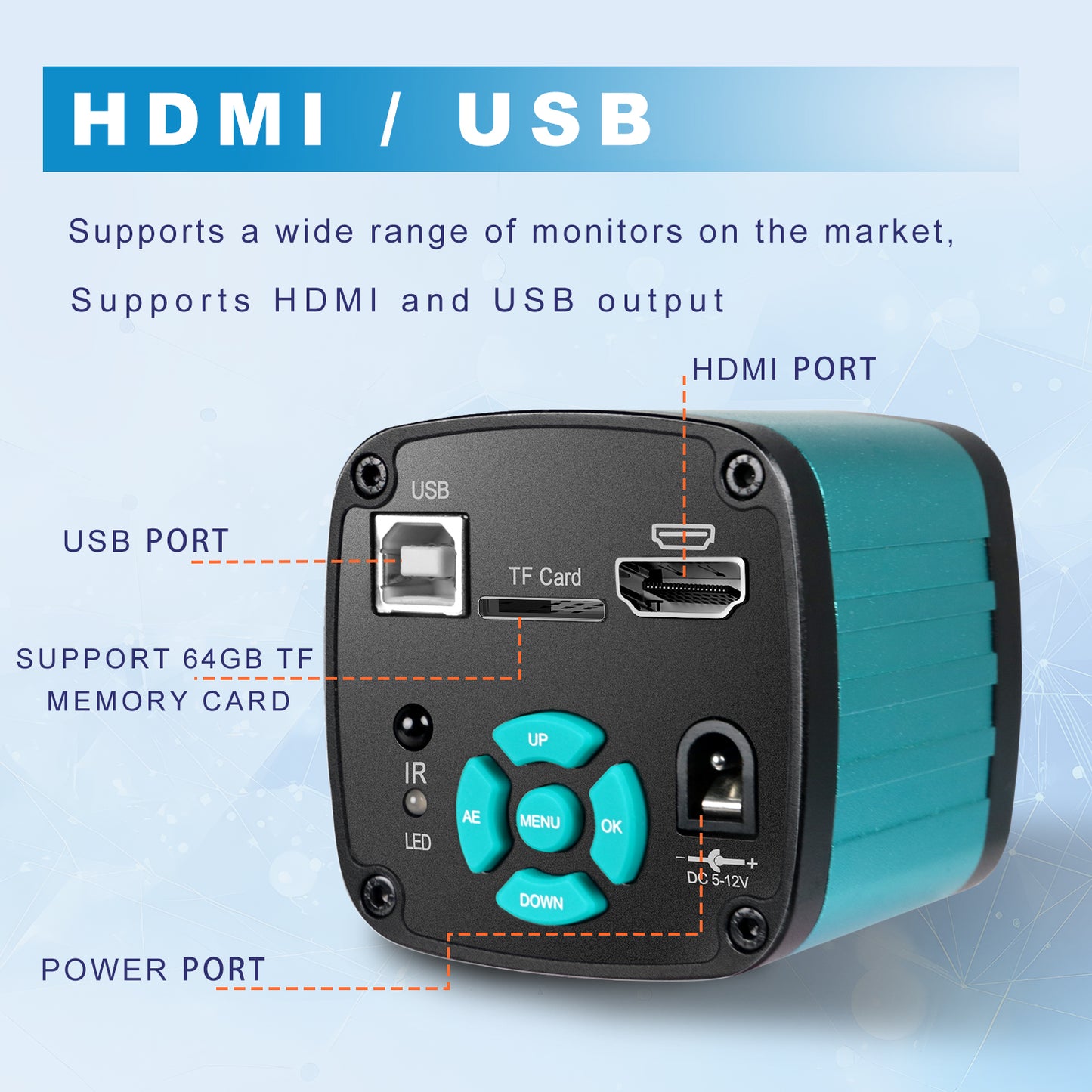 48MP Industrial camera XHU4002 with Sony image sensor Standard Output|Supports C/CS & USB interfaces