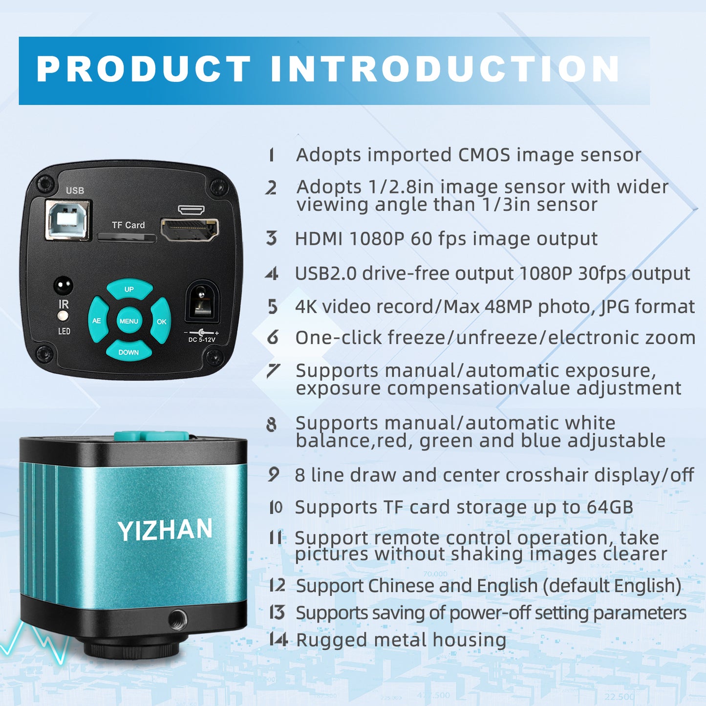 48MP Industrial camera XHU4002 with Sony image sensor Standard Output|Supports C/CS & USB interfaces