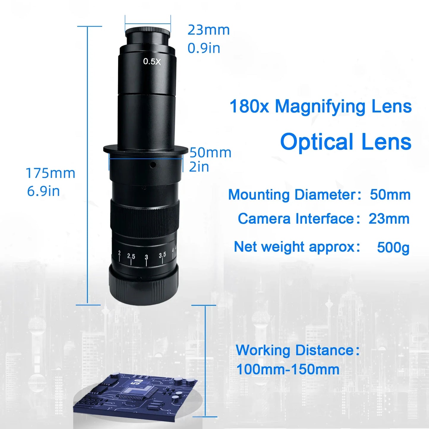YIZHAN 48MP 4K Digital Microscope, 180X Lens, HDMI USB Output, Remote Control for Phone Repair