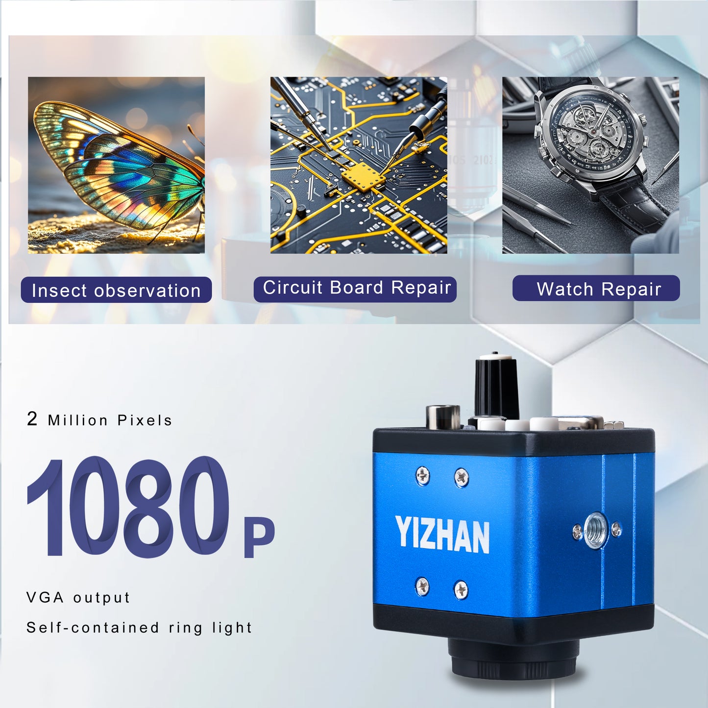 VGN dual interface XV1004 CCD monocular camera monitoring of component assembly