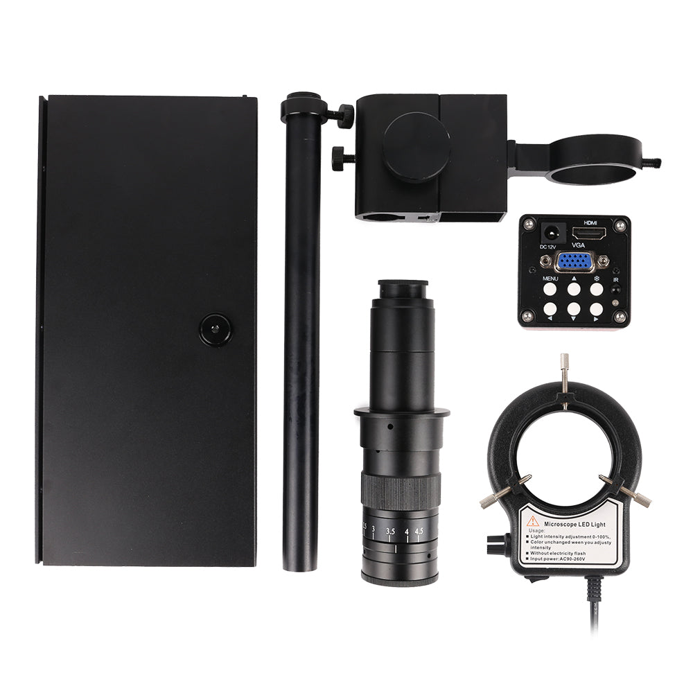 Z180X-XVH2003 Digital Microscope, 180X Zoom, 13MP, VGA Output with LED Light for Lab & Maintenance