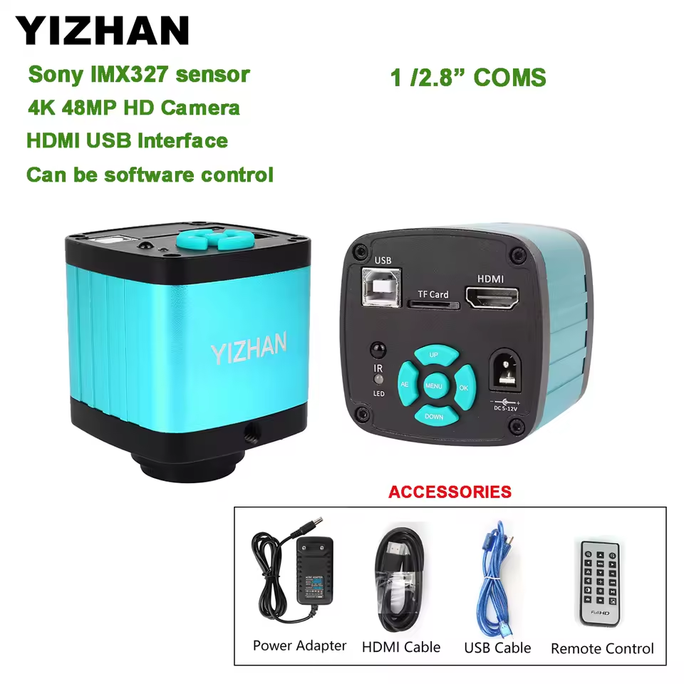 YIZHAN 48MP 4K Electronics Soldering Microscope 1080P HDMI Camera USB Software 1-150x Lens Foldable Stand