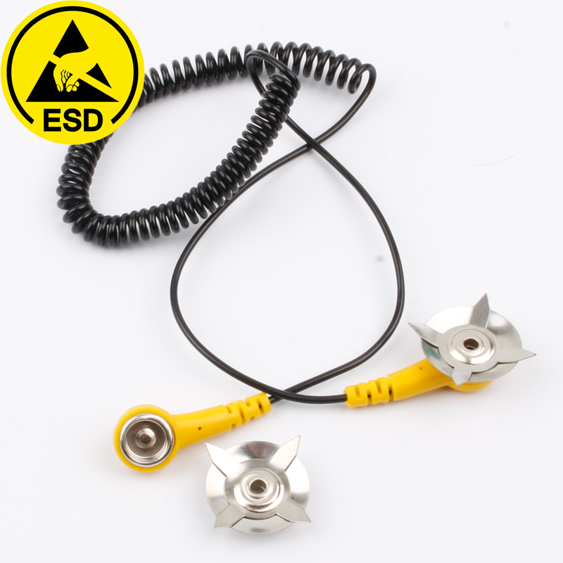 Dual-claw anti-static grounding wire for connect anti-static table mat