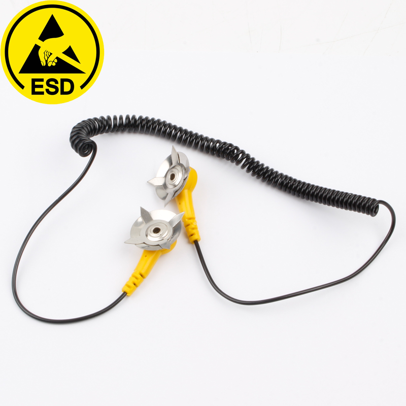 Dual-claw anti-static grounding wire for connect anti-static table mat