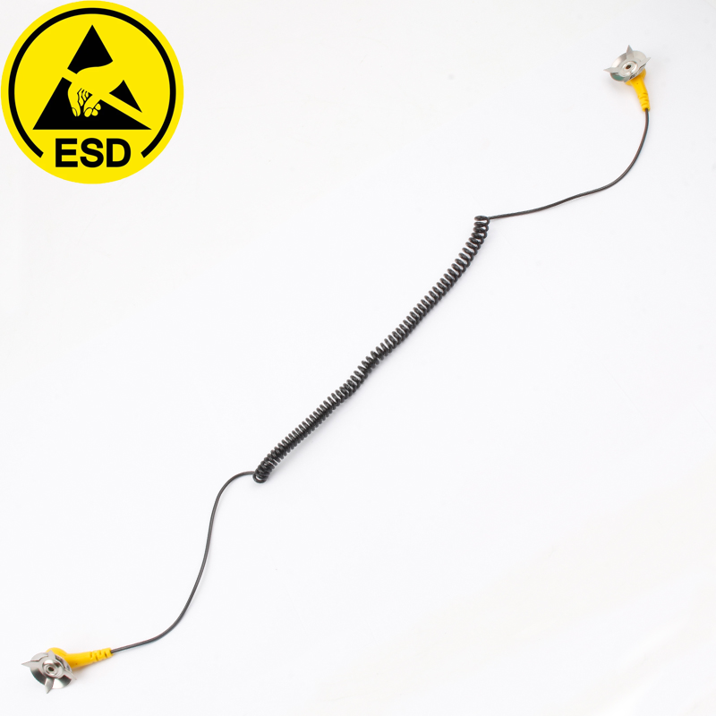 Dual-claw anti-static grounding wire for connect anti-static table mat