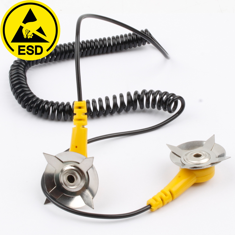 Dual-claw anti-static grounding wire for connect anti-static table mat