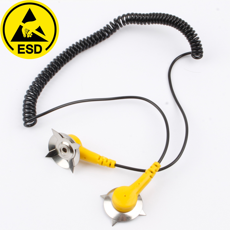 Dual-claw anti-static grounding wire for connect anti-static table mat