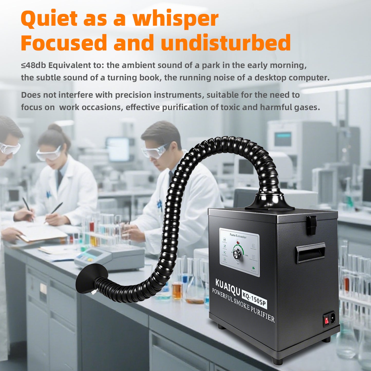 KUAIQU Filter Fumes Extractor KQ150SP 150W air cleaning for Polishing & chemical experiments