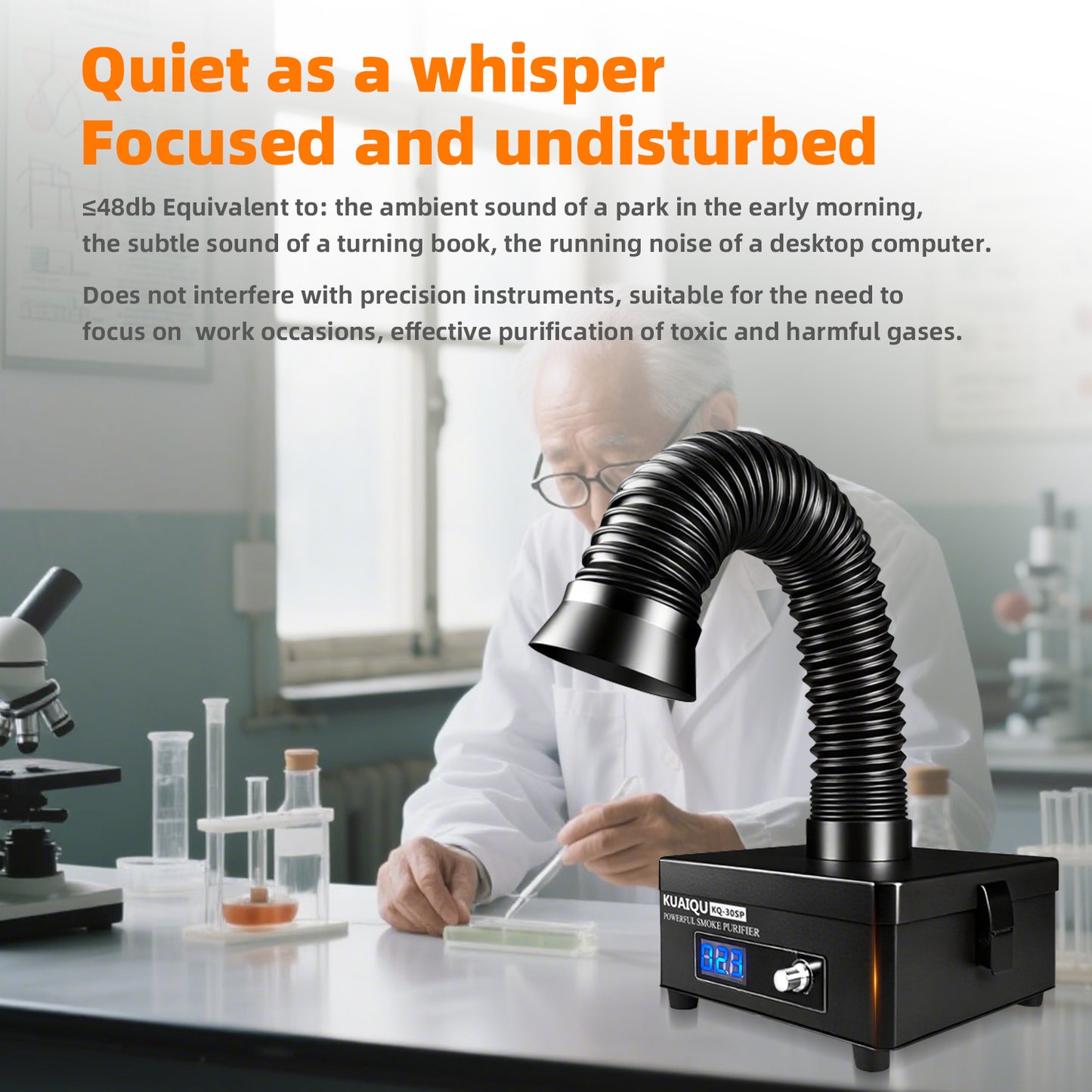 KUAIQU Fumes Extractor KQ30SP 30W-Filter type-powerful air cleaning for Light Welding & Soldering