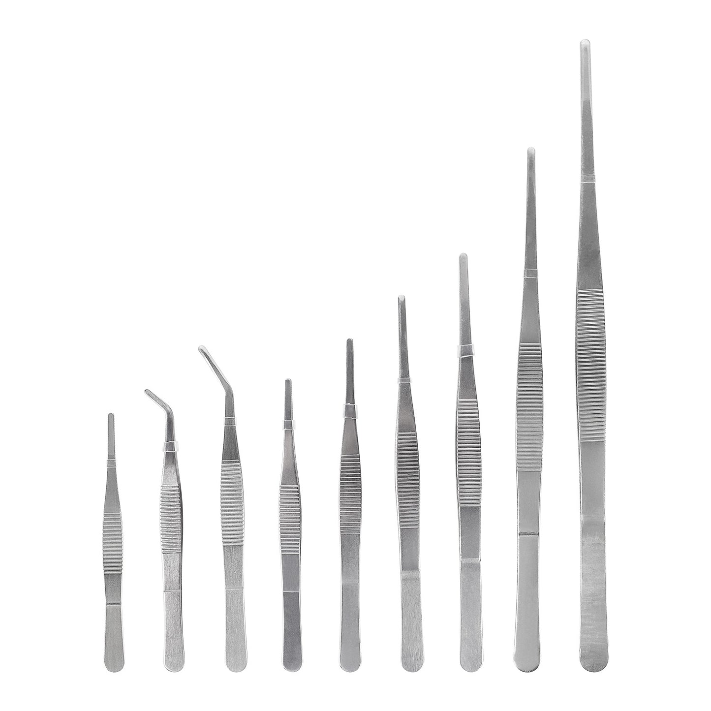 9-piece stainless steel tweezers set Non-slip Jewelry Clamp Medical Ear Wax Removal Forceps