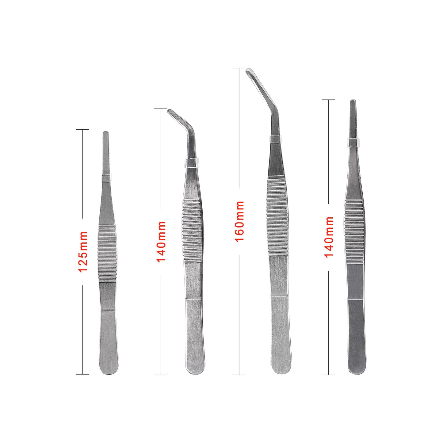 7-piece stainless steel tweezers set Non-slip Jewelry Clamp Medical Ear Wax Removal Forceps