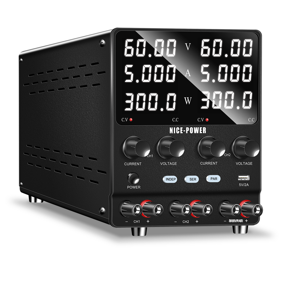 How to connect a dual channel  DC stabilized voltage and current power supply?