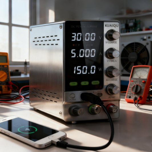 How to use a DC stabilized power supply  to Precisely Power LED Lights and Mobile Phone Batteries?