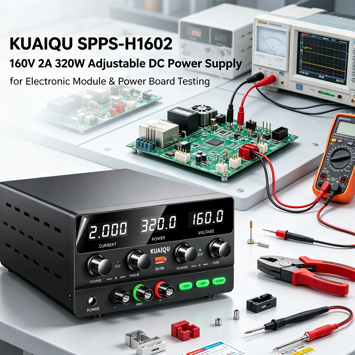 KUAIQU SPPS-H1602 160V 2A 320W Adjustable DC Power Supply for Electronic Module &Power Board Testing