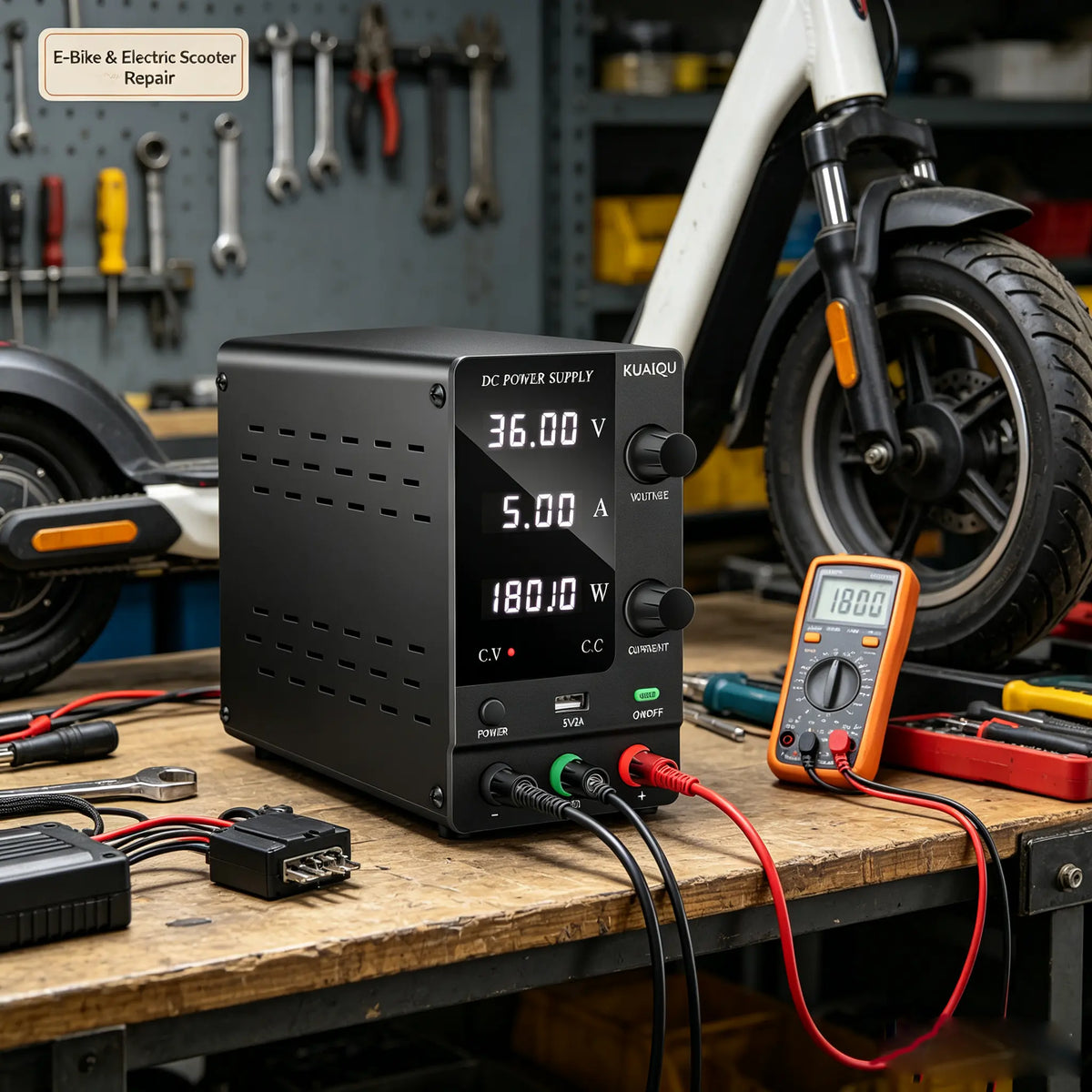 60V 5A DC Power Supply for E-Bike & Electric Scooter 36V–48V System Repair — 4-Digit Bench Unit