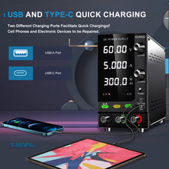 KUAIQU SPPS-C605C 60V 5A 300W DC Regulated Power Supply for Automotive Battery Maintenance