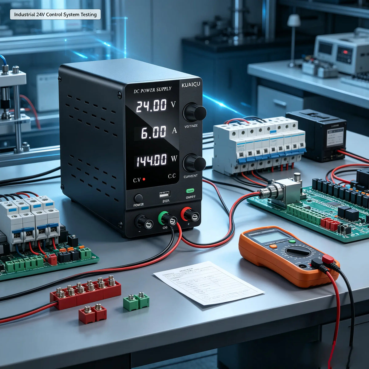 60V 5A Adjustable DC Power Supply for Industrial 24V PLC, Sensor & Solenoid Valve Control System Testing