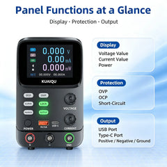 30V 5A μA Level Precision DC Power Supply with Dynamic Curve Tracking for Micro-nano Semiconductor Leakage Current Characterization