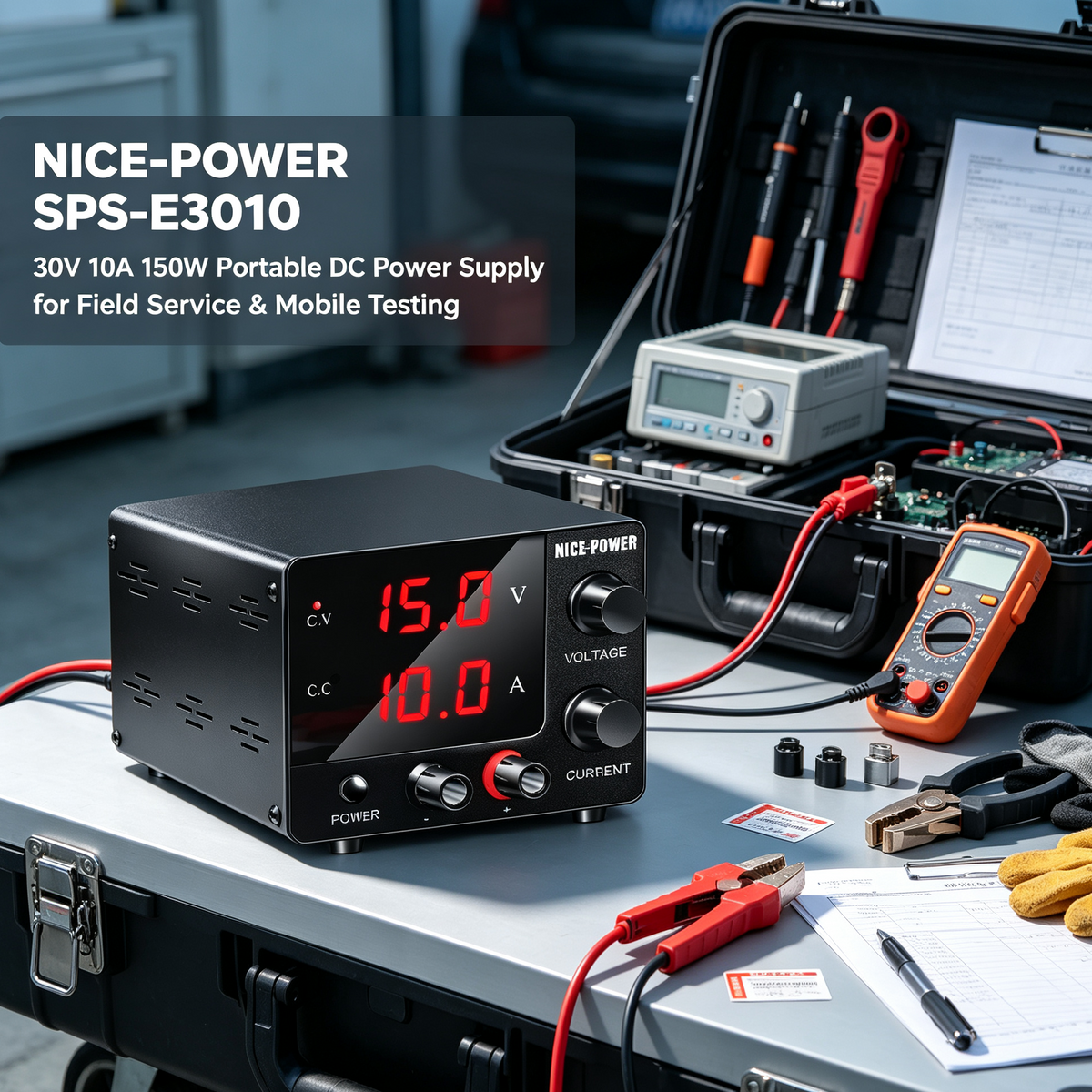 NICE-POWER SPS-E3010 300W Portable DC Power Supply for Field Service & Mobile Testing