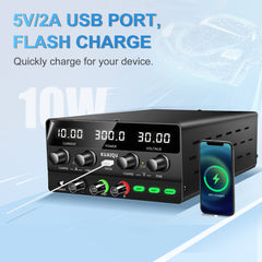 Fuente de alimentación de CC NICE-POWER SPS-H3010 de 30 V y 10 A con galvanoplastia y pantalla de cuatro dígitos en color negro para mantenimiento profesional.