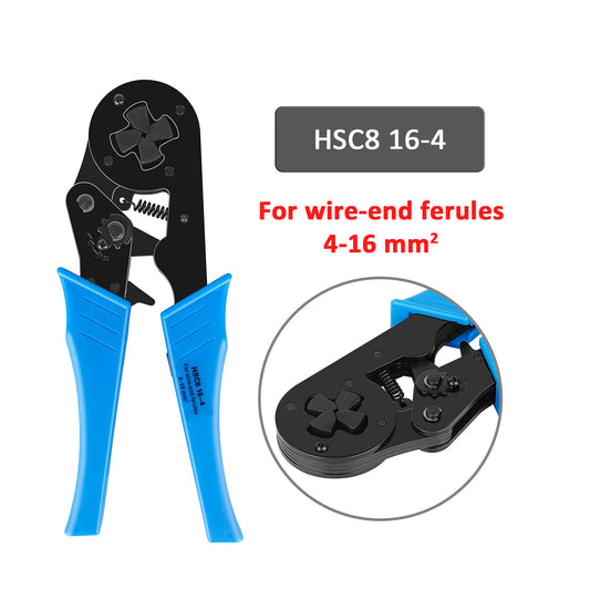 HSC8 16-4 Crimping Pliers - 11-5 AWG(4-16mm²) Tube Terminal Crimping & Cable Cutting Tool