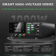 KUAIQU  400V 600V 800V 1000V Programmable High Voltage DC Power Supply for Solar Storage, Industrial Robots