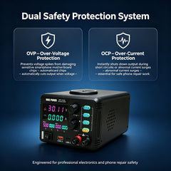MPS-305QC Adjustable Bench DC Power Supply 0-30V 5A, High Precision Micro Current Readout for IoT Wireless Sensor Node Low Power & Sleep Current Testing