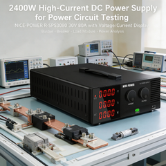 2400W High-Current DC Power Supply for Power Circuit Testing NICE-POWER R-SPS3080 30V 80A with Voltage/Current Display