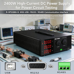 2400W High-Current DC Power Supply for Power Circuit Testing NICE-POWER R-SPS3080 30V 80A with Voltage/Current Display