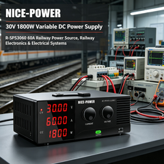 NICE-POWER 30V 1800W Variable DC Power Supply,R-SPS3060 60A Railway Power Source, Railway Electronics Electrical Systems