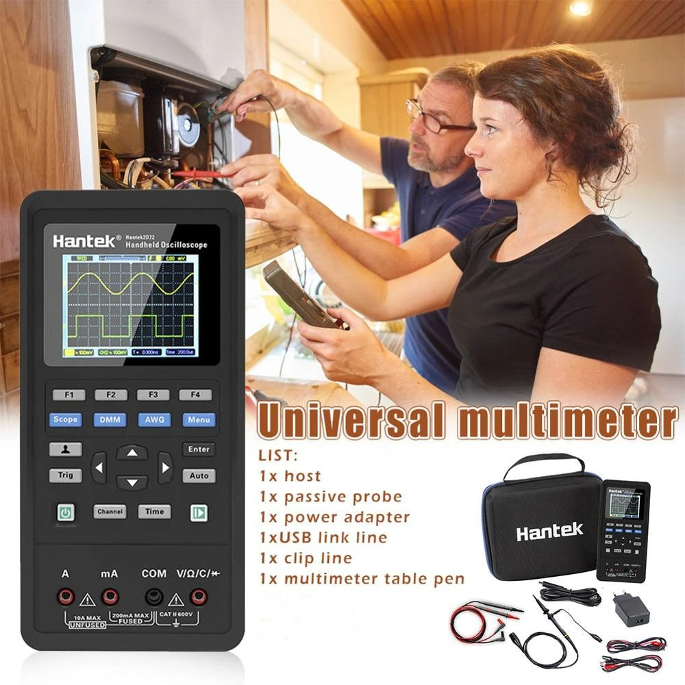 Hantek Handheld Oscilloscope 2C42 2C72 2D42 2D72  Mini Portable Graphics Tester 40MHz 70MHz Usb Waveform Generator 3in1 Osciloscope Portable