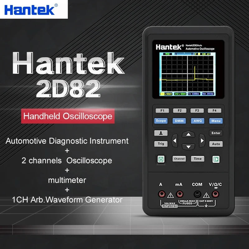 Hantek 4in1 AUTO 2D82I 2D82II 2D82III 2 Channels 80MHz bandwidth Oscilloscope Handheld signal source Universal Multimeter Signal Generator