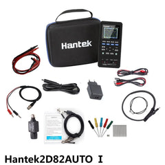 Hantek 4 en 1 AUTO 2D82I 2D82II 2D82III Osciloscopio de 2 canales con ancho de banda de 80 MHz Fuente de señal portátil Multímetro universal Generador de señales 