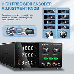 KUAIQU SPPS-G1602 160V 2A Adjustable DC Power Supply for Electronics Testing & R&D