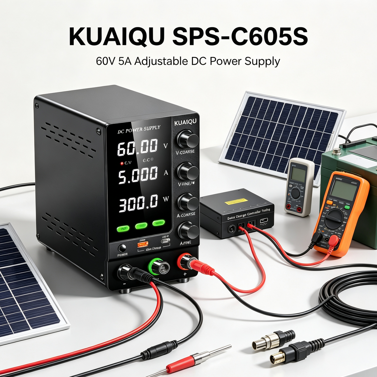 KUAIQU SPS-C605S 60V 5A Regulated DC Power Supply for Solar &PV Electronics Testing