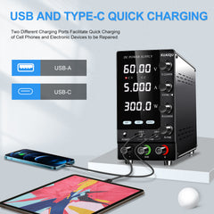 KUAIQU SPS-C605S 60V 5A Adjustable DC Power Supply for Motor &Actuator Testing
