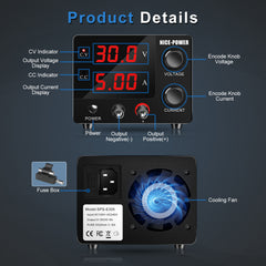 NICE-POWER SPS-E305 30V 5A 150W Adjustable DC Power Supply for Electronic Circuits &amp; Prototyping