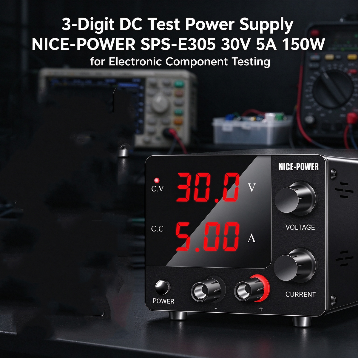 3-Digit DC Test Power Supply NICE-POWER SPS-E305 30V 5A 150W for Electronic Component Testing